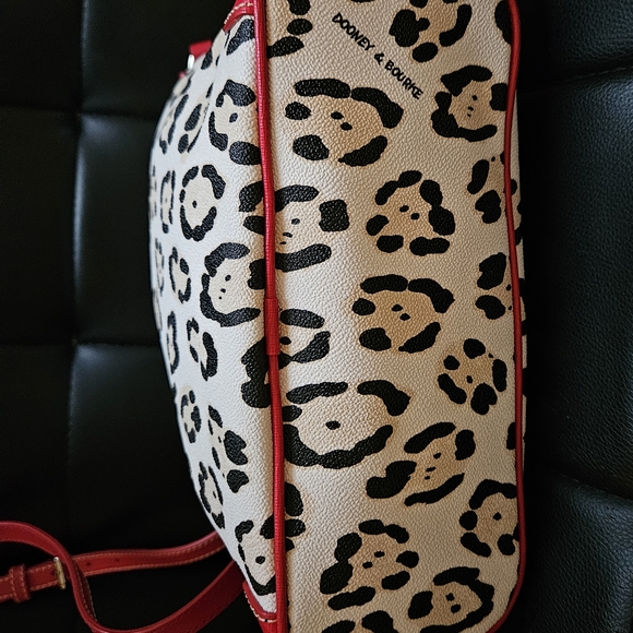 Selling as SET! Matching Dooney & Bourke animal print tote & crossbody red trim! - Picture 8 of 16